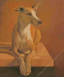 Whippet Dog Portrait Diamond Painting