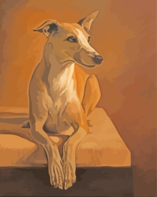 Whippet Dog Portrait Diamond Painting