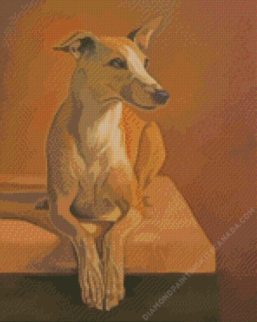 Whippet Dog Portrait Diamond Painting