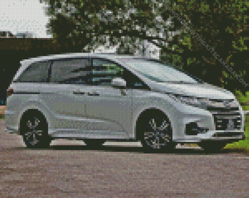 White Honda Odyssey Side View Diamond Painting