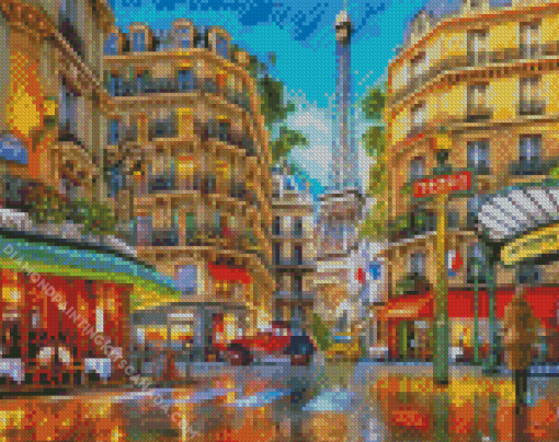 Winter Paris Cafe Diamond Painting