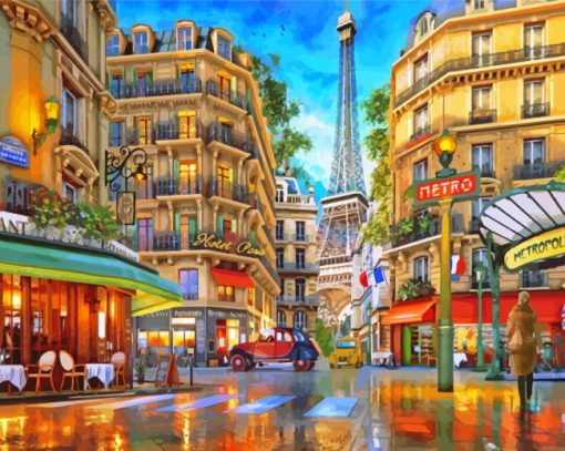 Winter Paris Cafe Diamond Painting