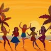 Women Dancing on Beach Diamond Painting