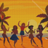 Women Dancing on Beach Diamond Painting