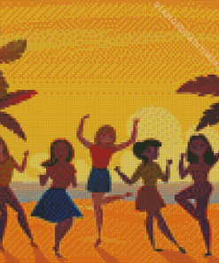 Women Dancing on Beach Diamond Painting