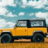 Yellow Vintage Land Rover Car Diamond Painting