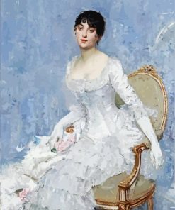 Young Lady in White by Paul Cesar Diamond Painting