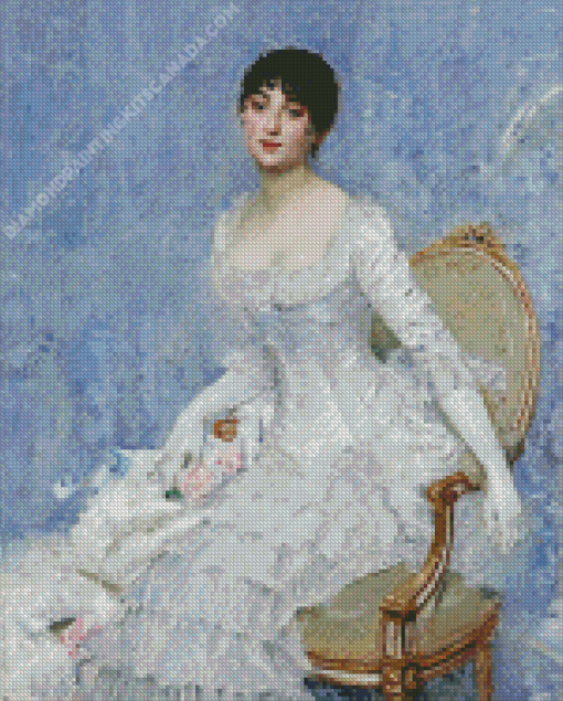 Young Lady in White by Paul Cesar Diamond Painting