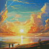 Anime Sea Sunrise Diamond Painting