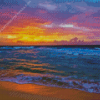 Beach Sunset Sea Sky Diamond Painting