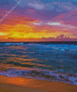 Beach Sunset Sea Sky Diamond Painting
