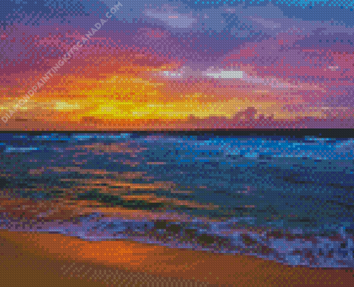 Beach Sunset Sea Sky Diamond Painting