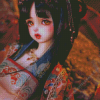 Black Hair Chinese Doll Diamond Painting