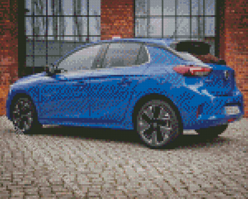 Blue Opel Corsa e Car Diamond Painting