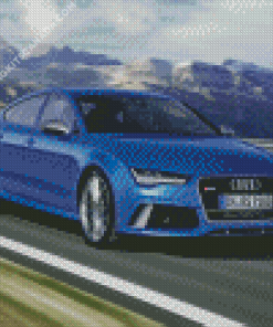 Blue Car Audi RS7 Diamond Painting
