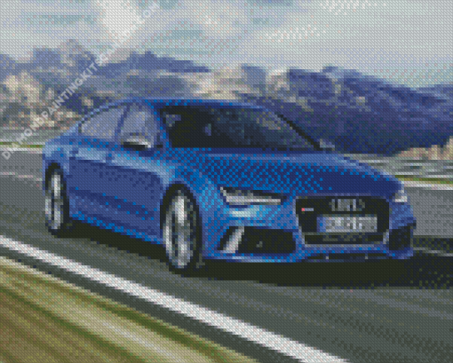 Blue Car Audi RS7 Diamond Painting