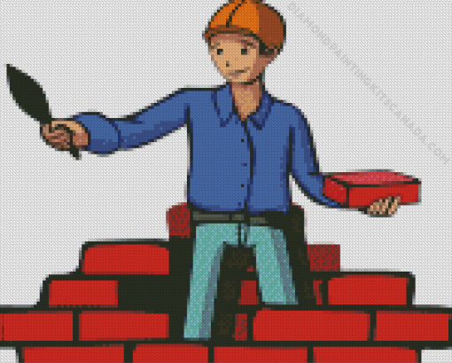 Brick Builder Man Diamond Painting