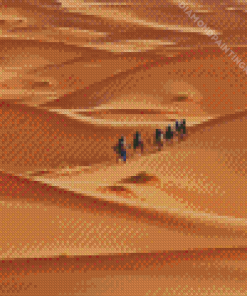 Camel Ride in Brown Landscape Desert Diamond Painting