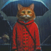 Cat and Umbrella Diamond Painting