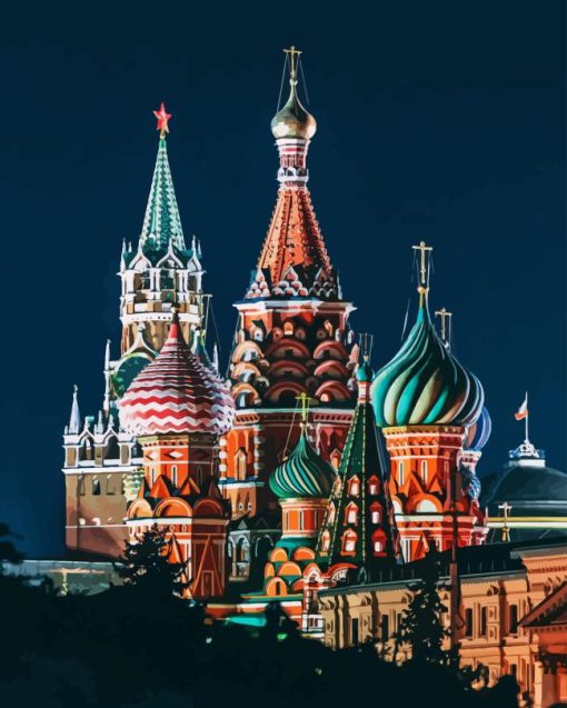 Cathedral Saint Basils In Moscow Diamond Painting