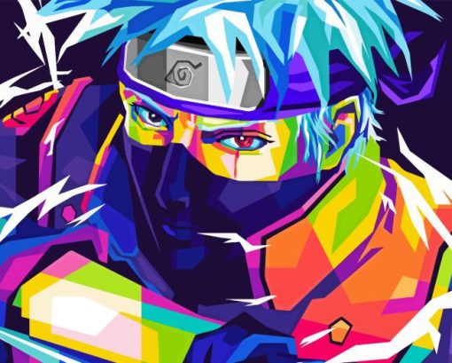 Colorful Kakashi Naruto Pop Art Diamond Painting