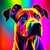 Colorful Neon Dog Diamond Painting