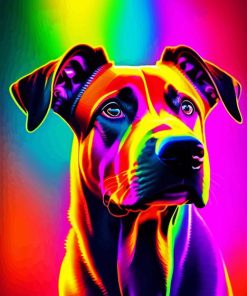 Colorful Neon Dog Diamond Painting