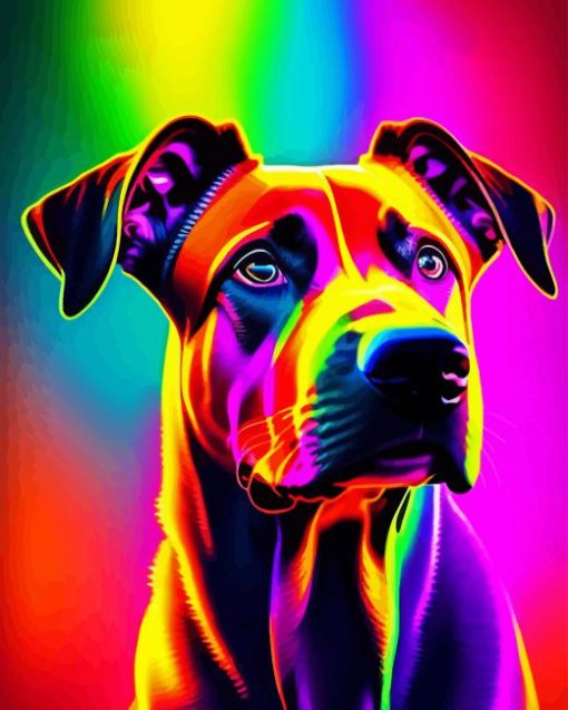 Colorful Neon Dog Diamond Painting