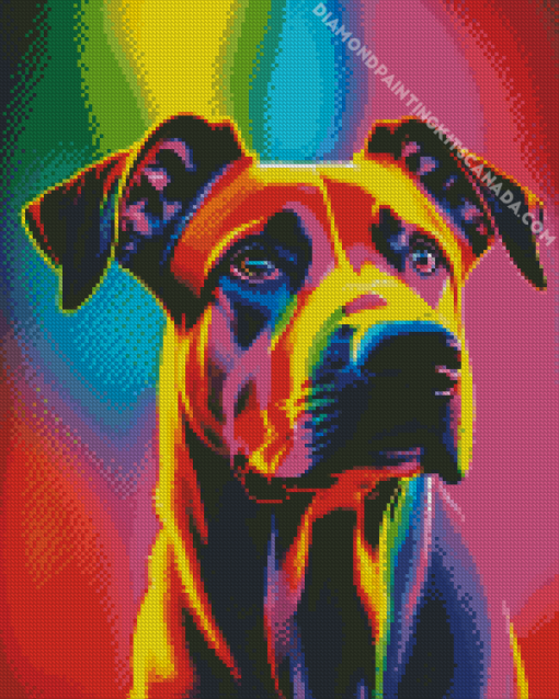 Colorful Neon Dog Diamond Painting