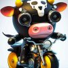 Cow Bike Diamond Painting