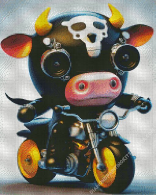 Cow Bike Diamond Painting