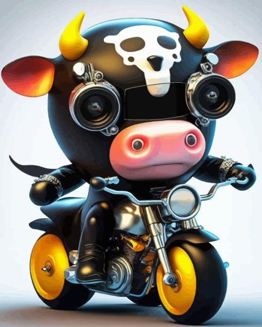 Cow Bike Diamond Painting