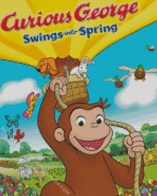 Curious George Swings Into Spring Diamond Painting