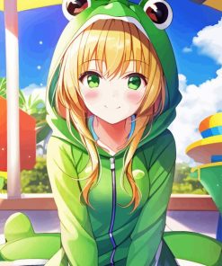 Cute Girl Anime Frog Diamond Painting