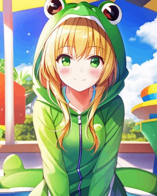 Cute Girl Anime Frog Diamond Painting