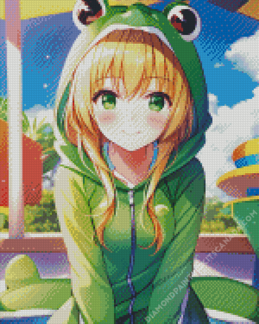 Cute Girl Anime Frog Diamond Painting