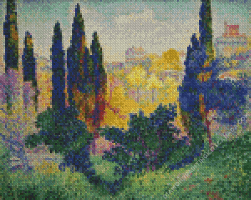 Cypresses At Cagnes By Henri Cross Diamond Painting