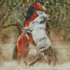 Fighting Horses Diamond Painting