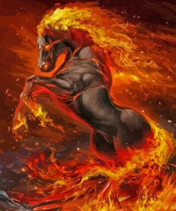 Fire Horse From Hell Diamond Painting