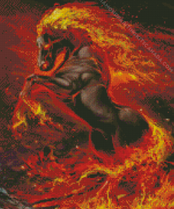 Fire Horse From Hell Diamond Painting