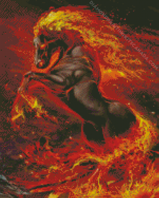 Fire Horse From Hell Diamond Painting