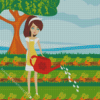 Garden Woman Watering Carrot Diamond Painting