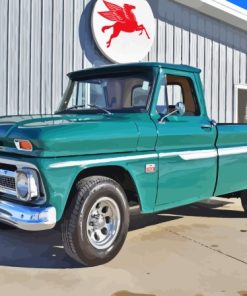 Green 1966 Chevy Pickup Diamond Painting