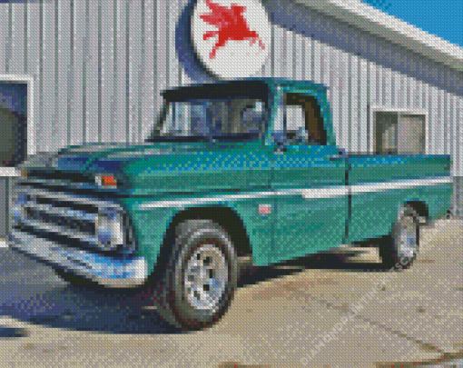 Green 1966 Chevy Pickup Diamond Painting