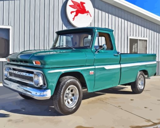 Green 1966 Chevy Pickup Diamond Painting