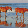 Horses at The Beach Diamond Painting