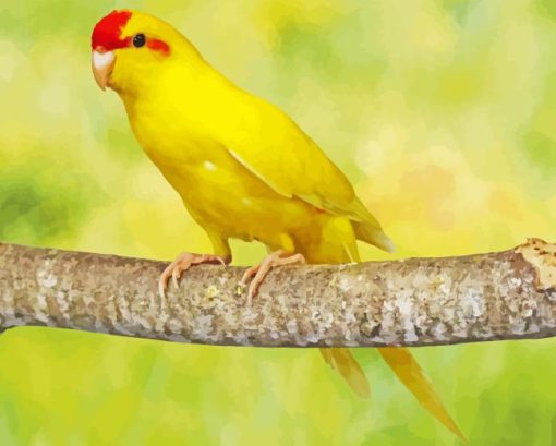 Kakariki Yellow Bird on Tree Diamond Painting