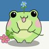 Kawaii Frog Holding Flower Diamond Painting