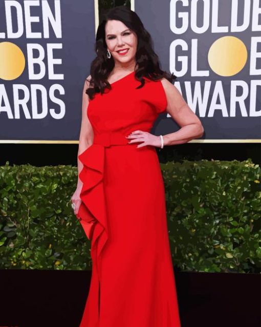 Lauren Graham in Red Dress Diamond Painting