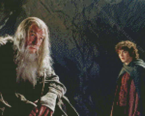 Lord of The Rings Gandalf and Frodo Diamond Painting